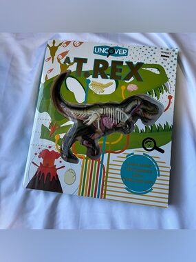 Uncover A T Rex Dinosaur Book with 3D Model Kids Science Hardcover